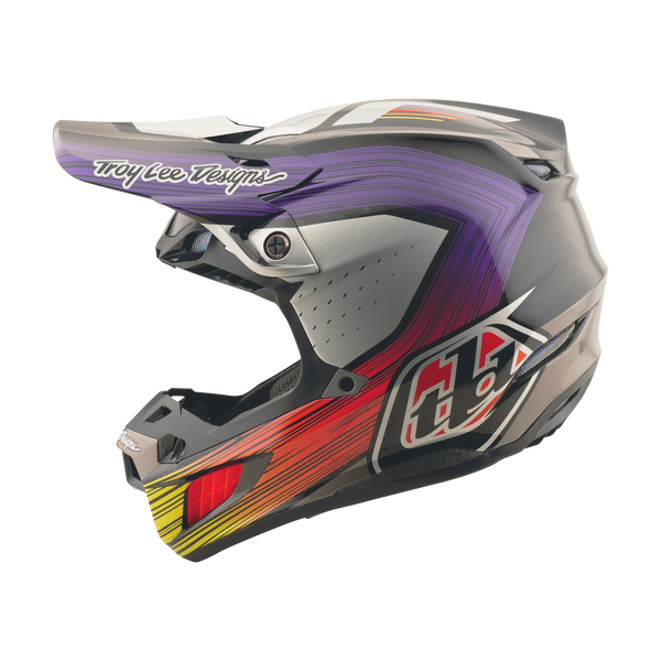 Troy Lee Designs 2025 Fall SE5 Carbon Helmet - Stripes Black / Purple