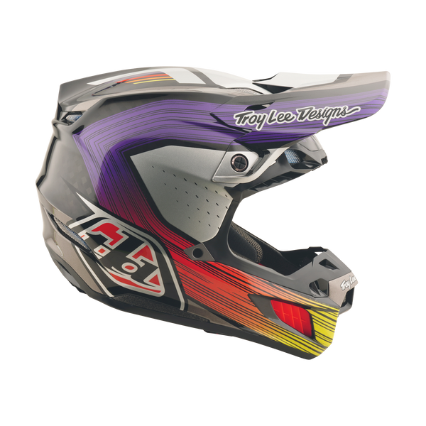 Troy Lee Designs 2025 Fall SE5 Carbon Helmet - Stripes Black / Purple