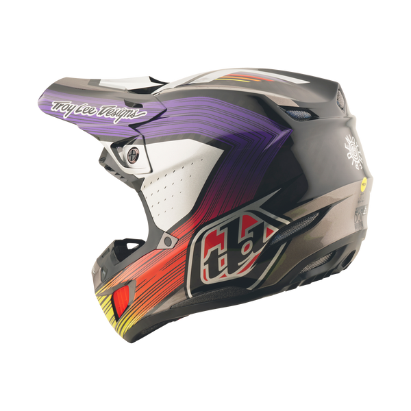 Troy Lee Designs 2025 Fall SE5 Carbon Helmet - Stripes Black / Purple