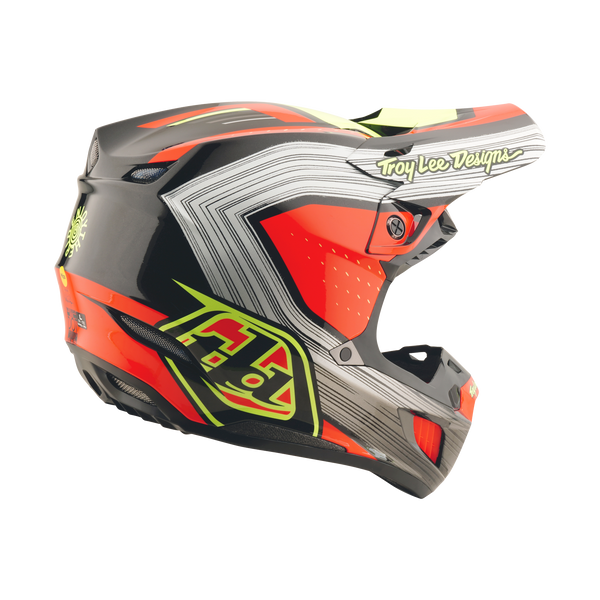 Troy Lee Designs 2025 Fall SE5 Composite Helmet - Stripes Black / Infra Red