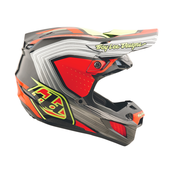 Troy Lee Designs 2025 Fall SE5 Composite Helmet - Stripes Black / Infra Red
