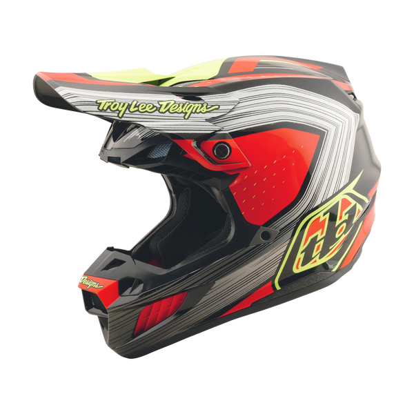 Troy Lee Designs 2025 Fall SE5 Composite Helmet - Stripes Black / Infra Red