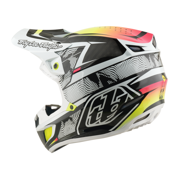 Troy Lee Designs 2026 Spring SE5 Carbon Helmet - Lined Up White