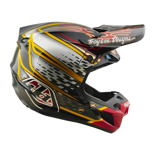 Troy Lee Designs 2026 Spring SE5 Composite Helmet - Wings Black / Black