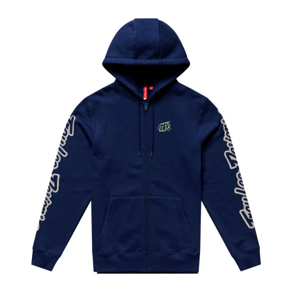 Troy Lee Designs Zip Up Hoodie - Badge Navy Sage