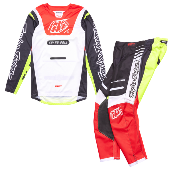 Troy Lee Designs GP Pro Kit Combo - Blends White / Glo Red
