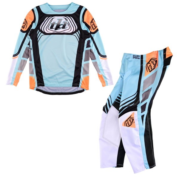 Troy Lee Designs Youth GP Pro Kit Combo - Wavez Bleached Aqua