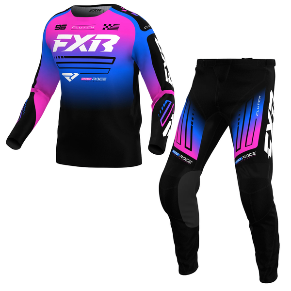 FXR Clutch MX Kit Combo - Black / Blue / Pink