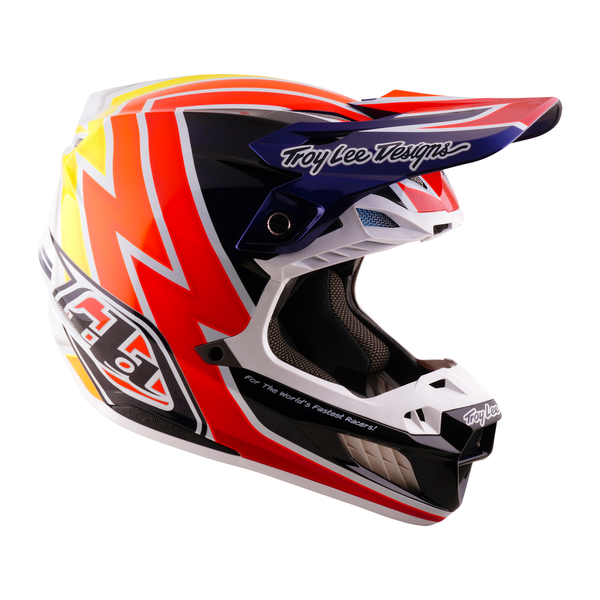 Troy Lee Designs 2026 Fall SE5 CARBON Helmet w/Mips Boltz - Navy / White