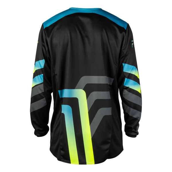 Fly Racing Kinetic Volt Jersey - Black / Grey / Teal / Yellow