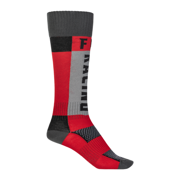 Fly Racing MX Sock Thick - Red / Grey