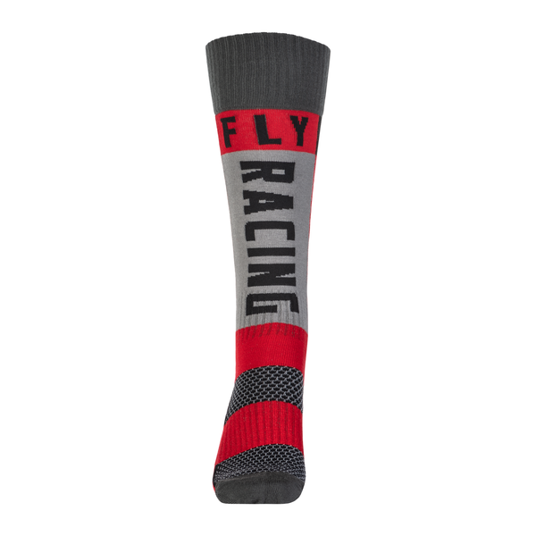 Fly Racing MX Sock Thick - Red / Grey