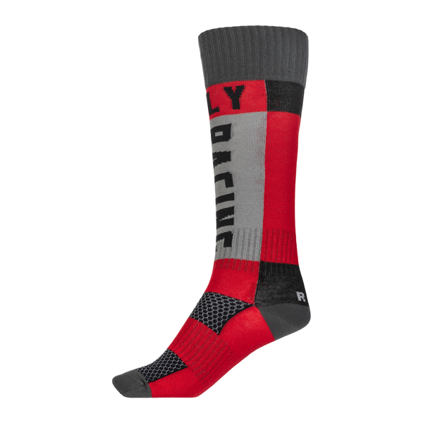 Fly Racing MX Sock Thick - Red / Grey
