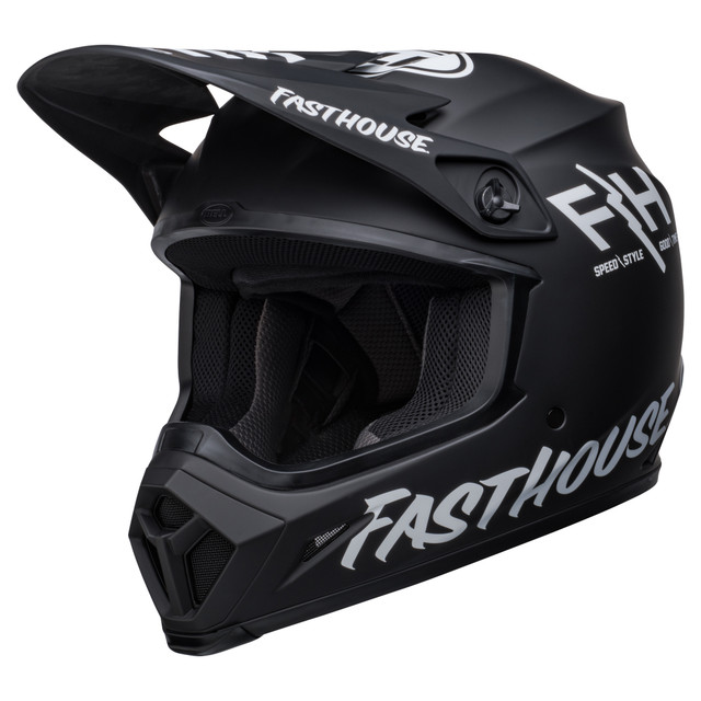 Bell MX 2023 MX-9 Mips Adult Helmet (Fasthouse Prospect Matte Black/White) Front Right