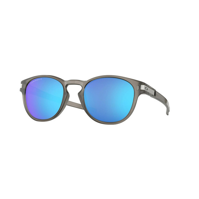 Oakley Latch Sunglasses Adult (Matte Grey Ink) Prizm Sapphire Polarized Lens Front Left