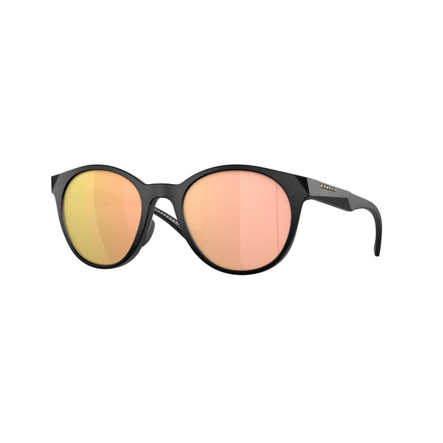 Oakley Spindrift Sunglasses Adult (Matte Black) Prizm Rose Gold Polarized Lens Front Left