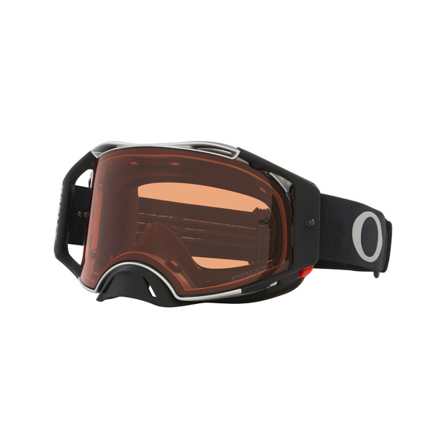 Oakley Airbrake MX Goggle (Tuff Blocks Gunmetal) Prizm Bronze Lens Front Left