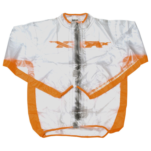 RFX Race Series Youth Wet Jacket (Clear/Orange) Front