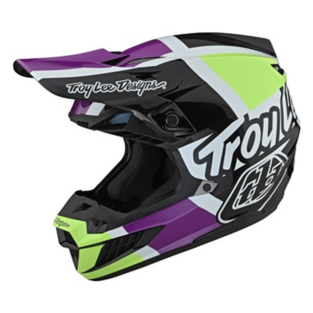 Troy Lee Designs SE5 Composite Helmet - Quattro White  Glo Green