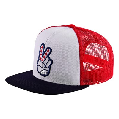 Troy Lee Designs Trucker Snapback Hat - Peace Out Red White