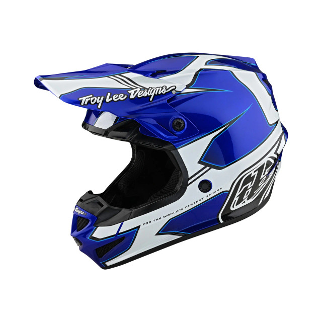 Troy Lee Designs SE4 Polyacrylite Helmet - Matrix Blue Troy Lee Designs SE4 Polyacrylite Helmet - Matrix Blue