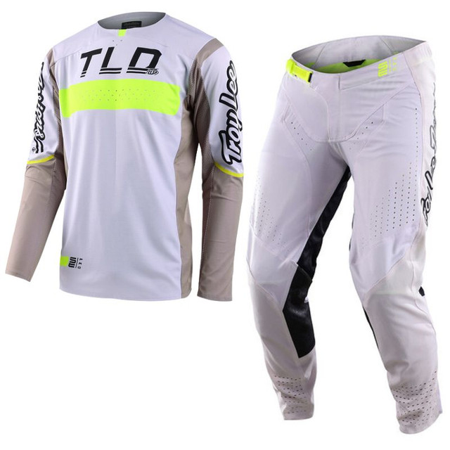 Troy Lee Designs Se Pro Kit Combo - Grid Fog / Flo Yellow