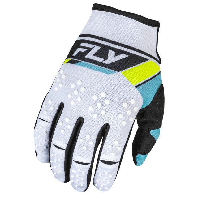 Fly Racing 2024 Kinetic Prix Gloves (White/Black/Hi-Viz) Back