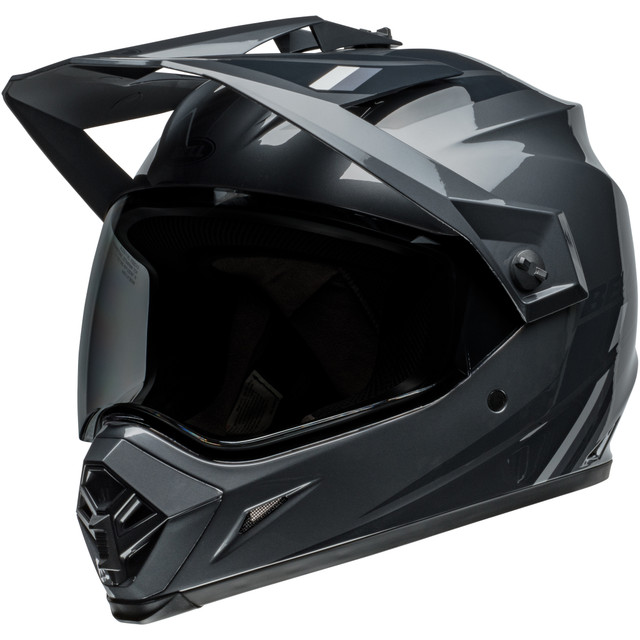Bell MX 2024 MX-9 Adventure Mips Adult Helmet (Alpine Chrome/Silver) Front Left Dark Visor