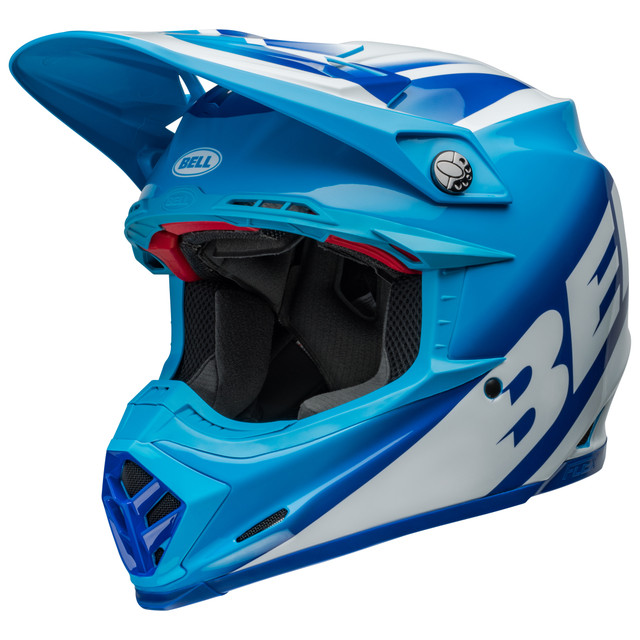 Bell MX 2024 Moto-9S Flex Adult Helmet (Rail Blue/White) Front Left