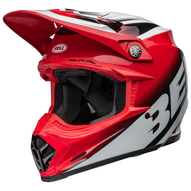 Bell MX 2024 Moto-9S Flex Adult Helmet (Rail Red/White) Front Left