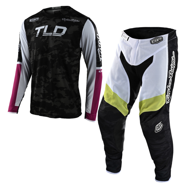 Troy Lee Designs GP Air Kit Combo - Veloce Camo Black Glo Green