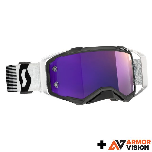 Scott Prospect Goggle Premium Black / White - Purple Chrome Works + Free Smartfilm