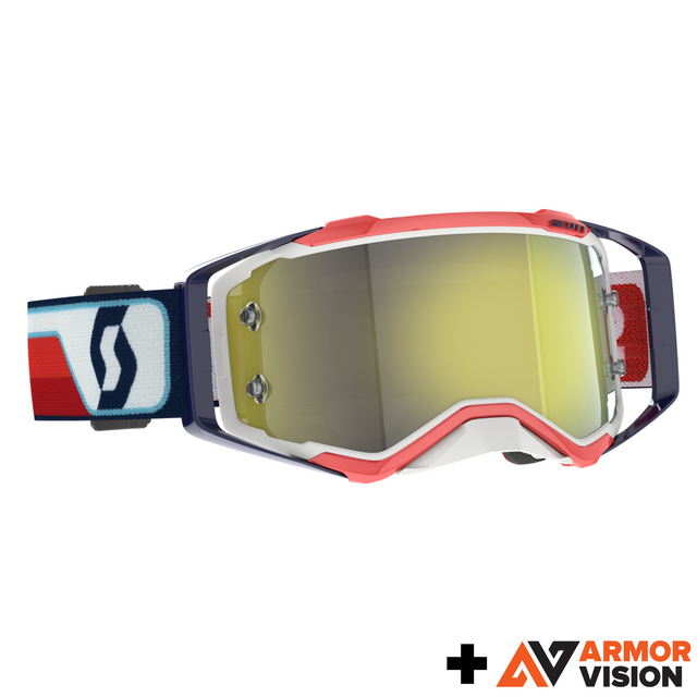 Scott Prospect Goggle Red / White - Yellow Chrome Works + Free Smartfilm