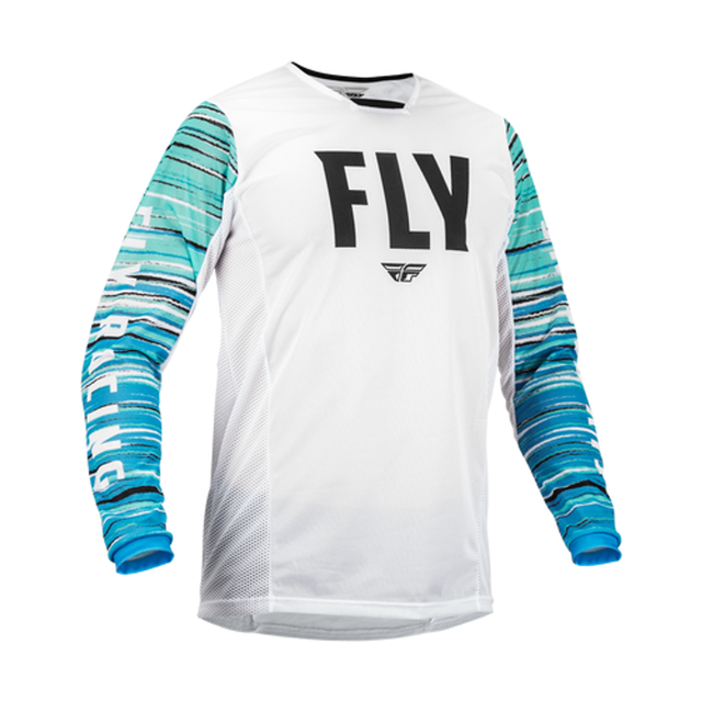 Fly Racing Kinetic Mesh Adult Jersey (White/Blue/Mint)