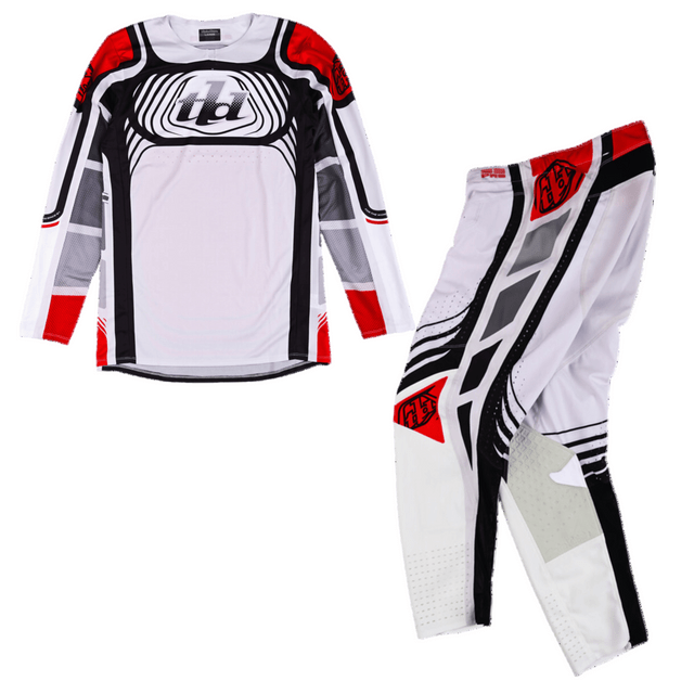 Troy Lee Designs 2025 Se Pro Kit Combo - Wavez Off-White / Red Troy Lee Designs 2025 Se Pro Kit Combo - Wavez Off-White / Red