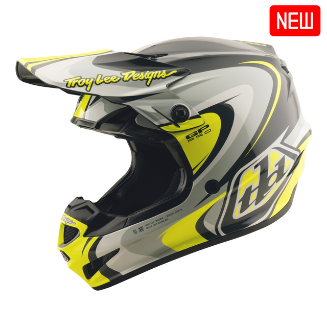 Troy Lee Designs 2025 Fall GP Pro Helmet - Crossover Grey / Flo Yellow Troy Lee Designs 2025 Fall GP Pro Helmet - Crossover Grey / Flo Yellow