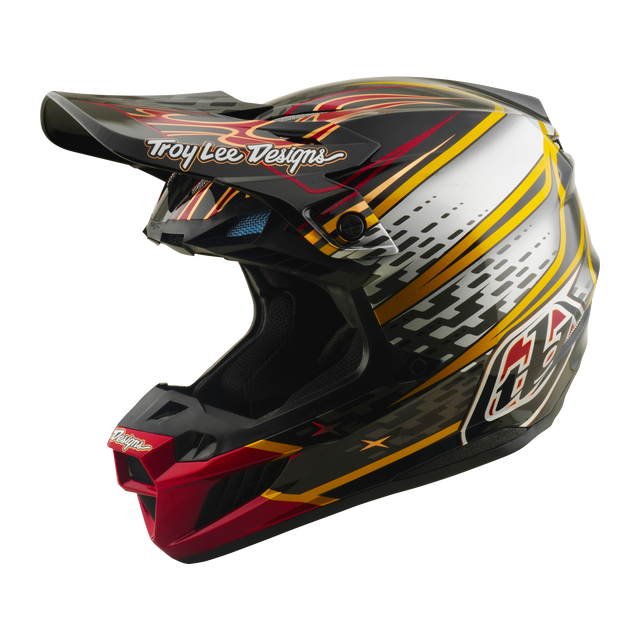 Troy Lee Designs 2026 Spring SE5 Composite Helmet - Wings Black / Black