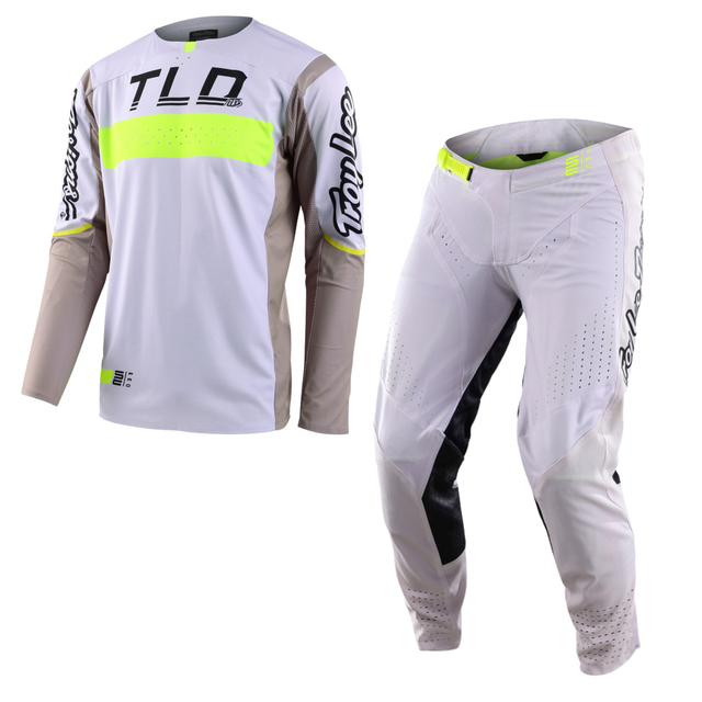 Troy Lee Designs Se Pro Kit Combo - Grid Fog / Flo Yellow