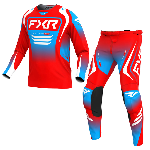 FXR Clutch Pro MX Kit Combo - Red / White / Cyan