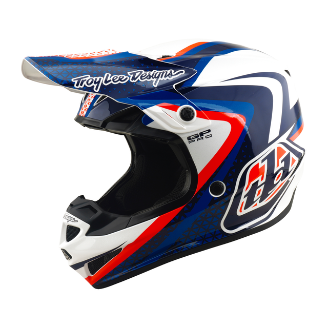 Troy Lee Designs 2026 Fall GP PRO Helmet w/Mips Slides - White / Blue