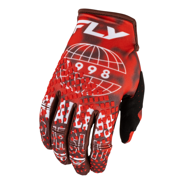 Fly Racing Kinetic Blur Gloves - Red / Maroon