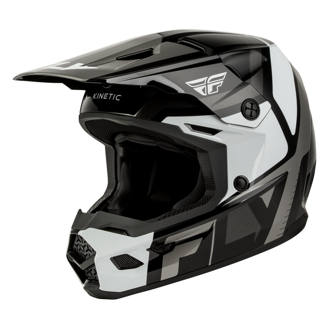 Fly Racing Youth Kinetic Scrap Helmet - Black / White / Grey