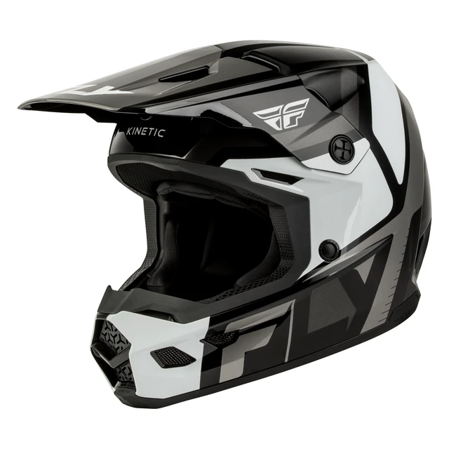 Fly Racing Youth Kinetic Scrap Helmet - Black / White / Grey