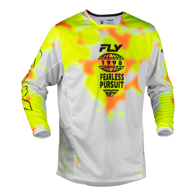 Fly Racing Kinetic Blur Jersey - White / Hi-Vis / Orange