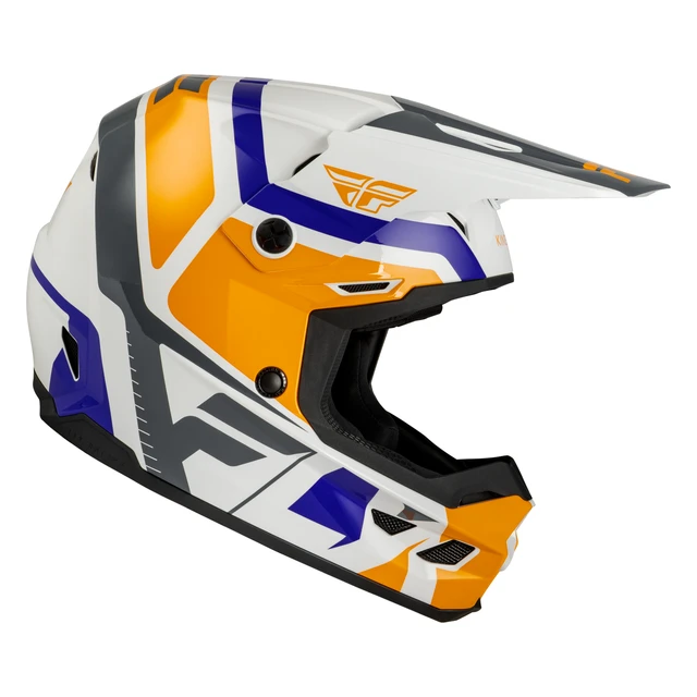 Fly Racing Youth Kinetic Scrap Helmet - White / Orange / Blue / Grey