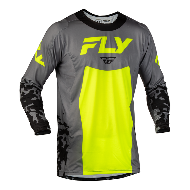 Fly Racing Youth Lite Flake Jersey - Grey / Hi-Vis / Black