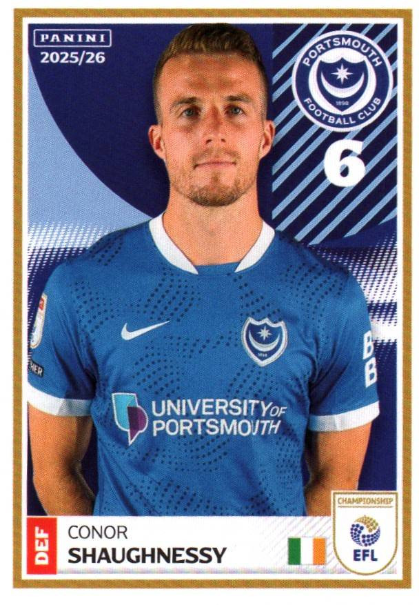 #281 Conor Shaughnessy (Portsmouth) Panini EFL 2025/26 Sticker ...