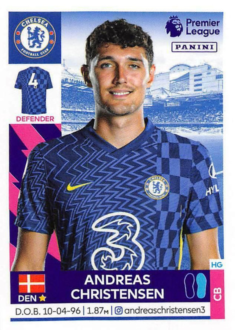 #173 Andreas Christensen (Chelsea) Panini Premier League 2022 Sticker Collection