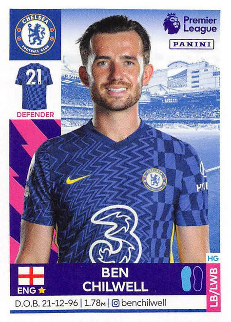 #176 Ben Chilwell (Chelsea) Panini Premier League 2022 Sticker Collection