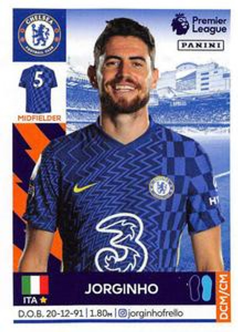 #179 Jorginho (Chelsea) Panini Premier League 2022 Sticker Collection